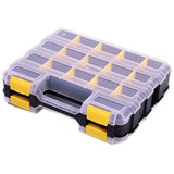 34 Compartment Double Sided Storage Box for Screws Nuts Parts Yellow