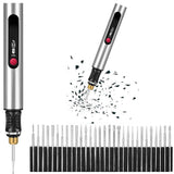 Electric Engraver Pen with 30 Bits & 3 Adjustable Speeds for Metal Wood Glass Silver