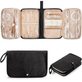 Travel Jewelry Case Organizer with Zipper Foldable Jewelry Bag for Earrings Rings Necklaces Bracelets