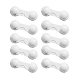 Set of 10Pcs Child-Proof Cabinet Locks Self-Adhesive Fridge Lock Child Safety Latches White