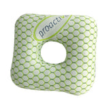 Square Ear Piercing Pillow for Side Sleepers with Central Ear Hole Green