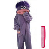 Plush Mouth Monster pajamas Cozy Home Loungewear Soft Fabric Purple