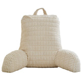 Bed Rest Backrest Cushion with Armrests Pocket Washable Cover Beige