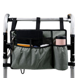 Premium Walker Storage Bag with Multiple Pockets – Walker Organizer Accessory Gray
