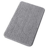 Soft Chenille Bath Mat with Rounded Corners, Absorbent & Non-Slip Rug