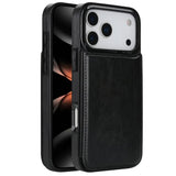 Flip Leather Wallet Case Shockproof Cover for iPhone 17 Series Black