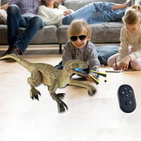 2.4G Remote Control Dinosaur Toy Realistic Walking Dinosaur with Sound Effects Yellow