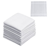12 PCS Soft Cotton Handkerchiefs with Satin Border for Pocket and Travel