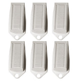 6PCS Rubber Door Wedge Stoppers with Grip for Home White