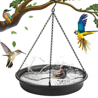 Large Capacity Waterproof Hanging Bird Feeder Attracting Birds for Garden Yard Black
