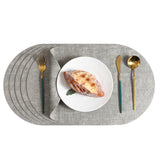 6Pcs Placemats Heat Resistant Oval Faux Leather Place Mats for Kitchen Dining Table