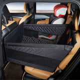 Pet Seat for Small Medium Dogs Pet Car Auto Cover with Mesh Windows Rear Seat Dog Carrier Black