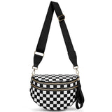 Oxford Cloth Large Capacity Crossbody Bag – Lightweight Shoulder Messenger Bag for Women Black & White