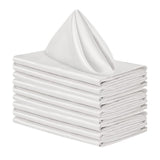 10 PCS Polyester Satin Dinner Napkins for Weddings Hotels Dining White
