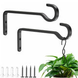 2PCS Rustproof Iron Plant Hooks Duty Plant Hooks for Wall Plant Hangers Outdoor for Outside