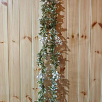 2Pcs Christmas Mistletoe Rattan String Light Artificial Flower Garland Xmas Holiday Decor White