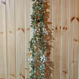2Pcs Christmas Mistletoe Rattan String Light Artificial Flower Garland Xmas Holiday Decor White