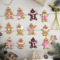 12PCS Gingerbread Man Christmas Decorations – Hanging Pendants for Christmas Tree