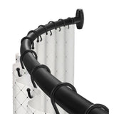 Curved Stainless Steel Shower Curtain Rod for Bathroom and Bathtub Black
