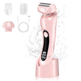 Cordless Electric Razors for Women Rechargeable Bikini Trimmer for Body Hair Pink
