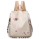 Anti Theft Women Backpack with Water Repellent for Travel Khaki
