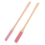 2Pcs Set Toe Cleaning Brushes Foot Scrubber with Long Handle Pink