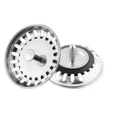 2 PCS Kitchen Sink Strainer Drain Stopper Baskets with Rubber Seals