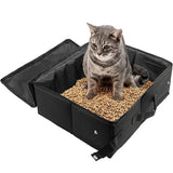 Portable Foldable Cat Travel Litter Box – Waterproof & Easy to Clean Black