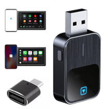 2 in 1 Wireless CarPlay Adapter USB Plug and Play Android Auto Car Dongle Black