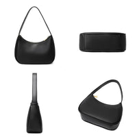 Women Shoulder Bag Elegant Feminine Mini Handbags with Zipper Closure Black