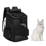 Expandable Cat Backpack Carrier Breathable Large Comfort Space for Small Pet Black