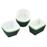 24-Pack Silicone Cupcake Baking Cups – Mixed Colors & 3 Shapes