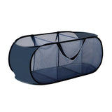 Popup Mesh Laundry Basket with 3 Compartments Folding Laundry Hamper Navy
