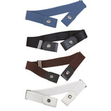 4Pcs Buckle-free Stretch Elastic Belt Invisible No Bulge Hassle For Jean Men Women