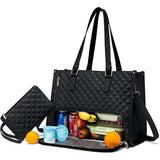 2-in-1 Insulated Lunch Tote Bag with Matching Wallet Laptop Bag for Work Travel Daily Use Bag