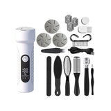 Electronic Foot File Grinder Set Electric Callus Remover Foot Pedicure Tool White