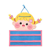 Cartoon Girl Felt Hanging Hair Clip Headband and Hair Tie Organizer