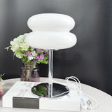 Dimmable Egg Tart Bedside Lamp Mid Century Modern Nightstand Light White