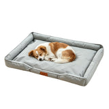 Square Cat Dog Pet Bed Oxford Fabric Raised Edge for Sofa Use Gray