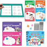 Grooved Writing Practice with 10 Refills for Age 3 to 8 Preschool Learning Activities