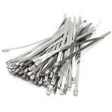 304 Stainless Steel Cable Ties 100 Pcs Self Locking 0.46cm Wide