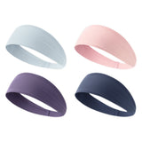 4-Pack Wide Elastic Fitness Sweat Headbands for Workout Yoga & Sports