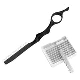 Hair thinning Razor Hairdressing Thinning Shaper Comb Styling Razor / 10 Blades Black