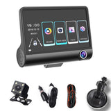 3 Channel Dash Cam Touchscreen Dashcam Front and Rear with Reversing Mode
