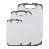 3Pcs Set Plastic Cutting Boards for Kitchen Non-slip Chopping Boards White