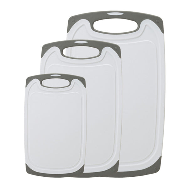 3Pcs Set Plastic Cutting Boards for Kitchen Non-slip Chopping Boards White