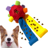 Dog Snuffle Ball Slow Feeder Puzzle Toy for Treats and Snacks Red