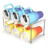Stackable Clear Storage Rack for Wine Bottles & Cups Small