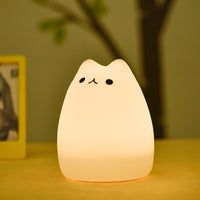 Cat Shape Lamp Silicone Colorful Night Light Cute Kitty Lamp For Bedroom