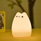 Cat Shape Lamp Silicone Colorful Night Light Cute Kitty Lamp For Bedroom